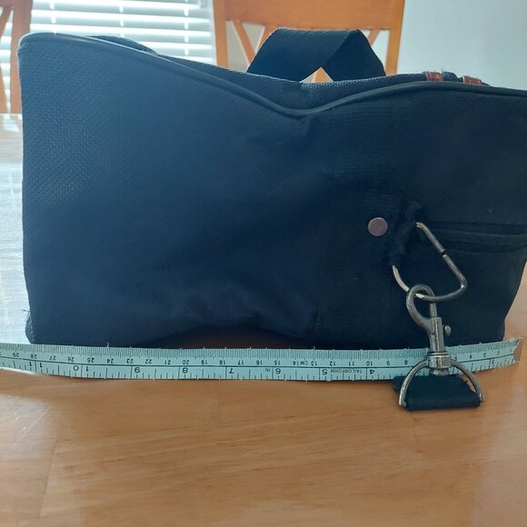 Vintage Bon Voyage Paris Carry On Trave Bag- Black with Brown Trim - Picture 10 of 10